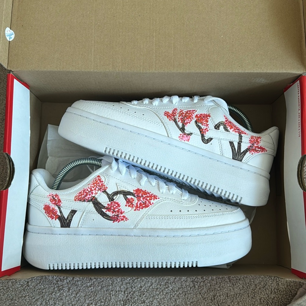 Custom Cherry Blossom Nike Court Visions